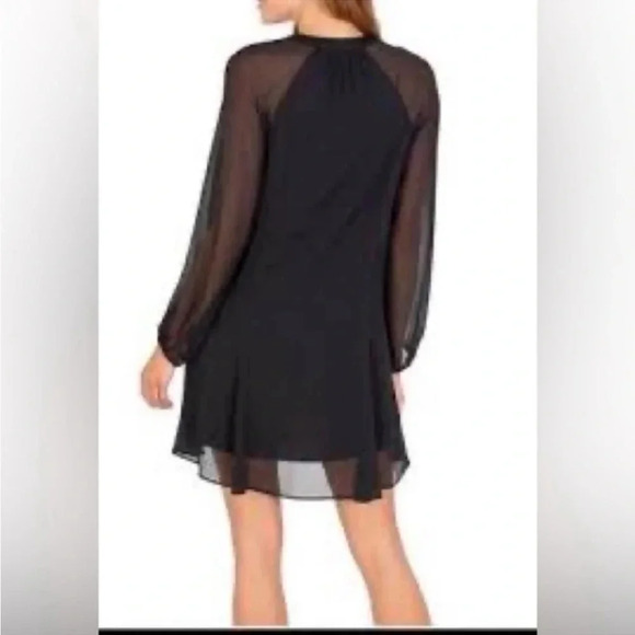 Joie Balloon Illusion Sleeve Whimsigoth Chiffon Witchy Little Black Dress - Picture 3 of 10